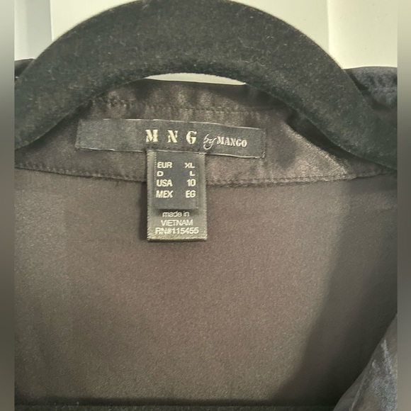 MNG by Mango half button down satiny top - Picture 3 of 6